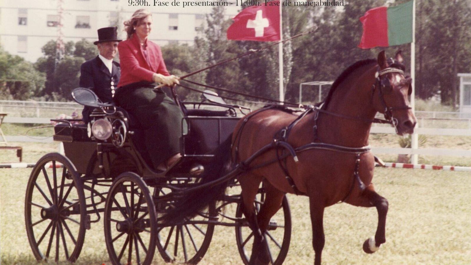 Cartel del Concurso de Enganches con una fotografía de Mercedes Domecq Ybarra.