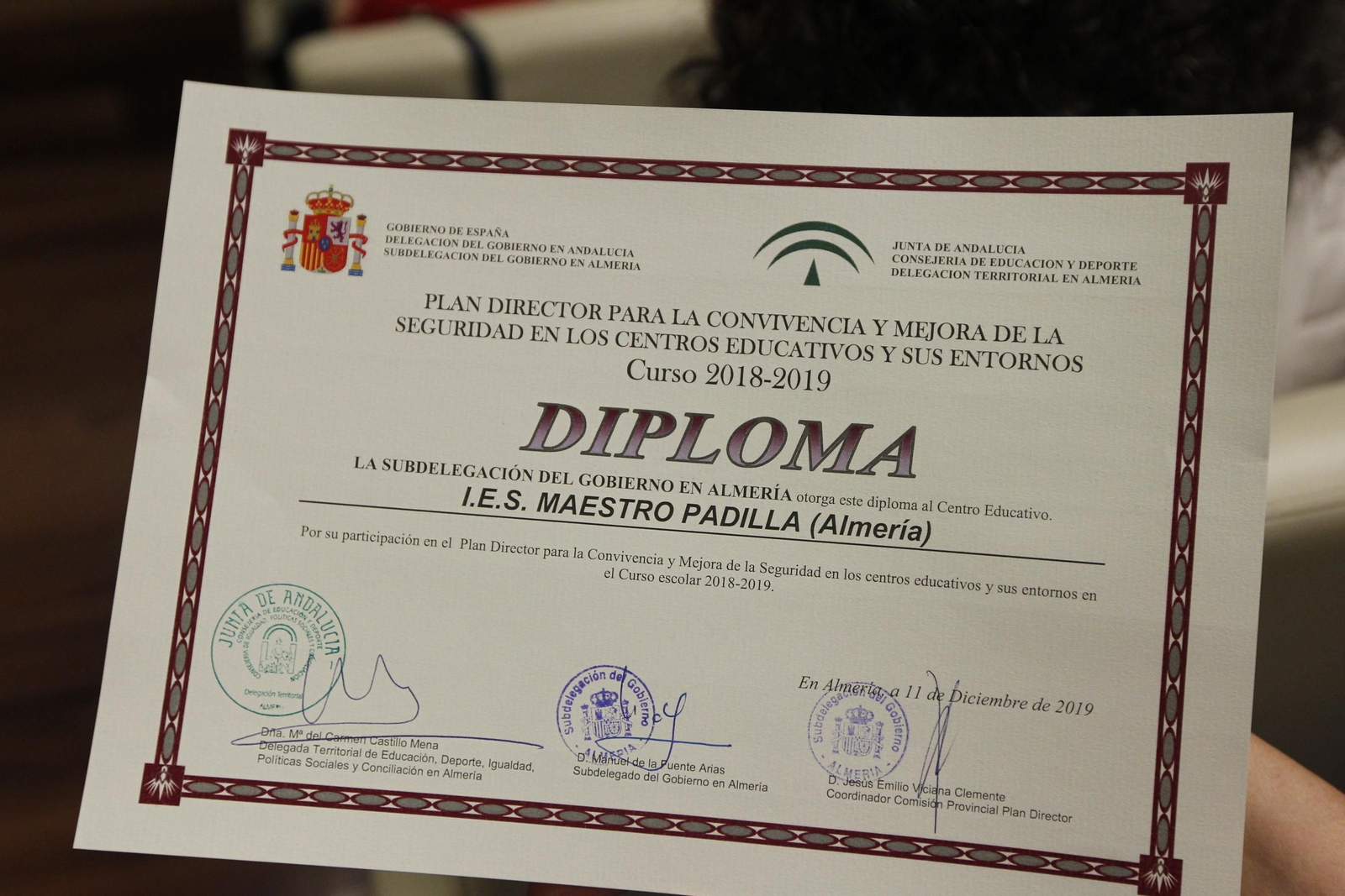 Fotogalería entrega diplomas Plan Director