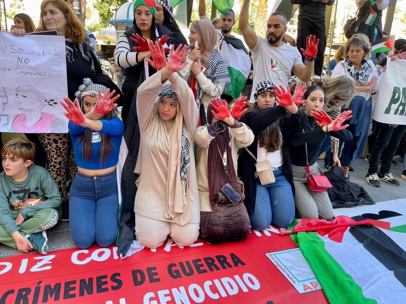 Imagen de la manifestación por Palestina en Cádiz.