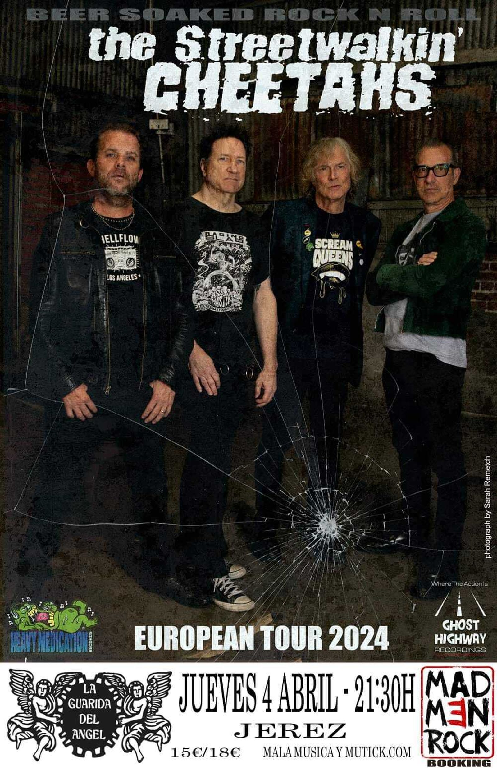Cartel del concierto de The Streetwalkin' Cheetahs en Jerez