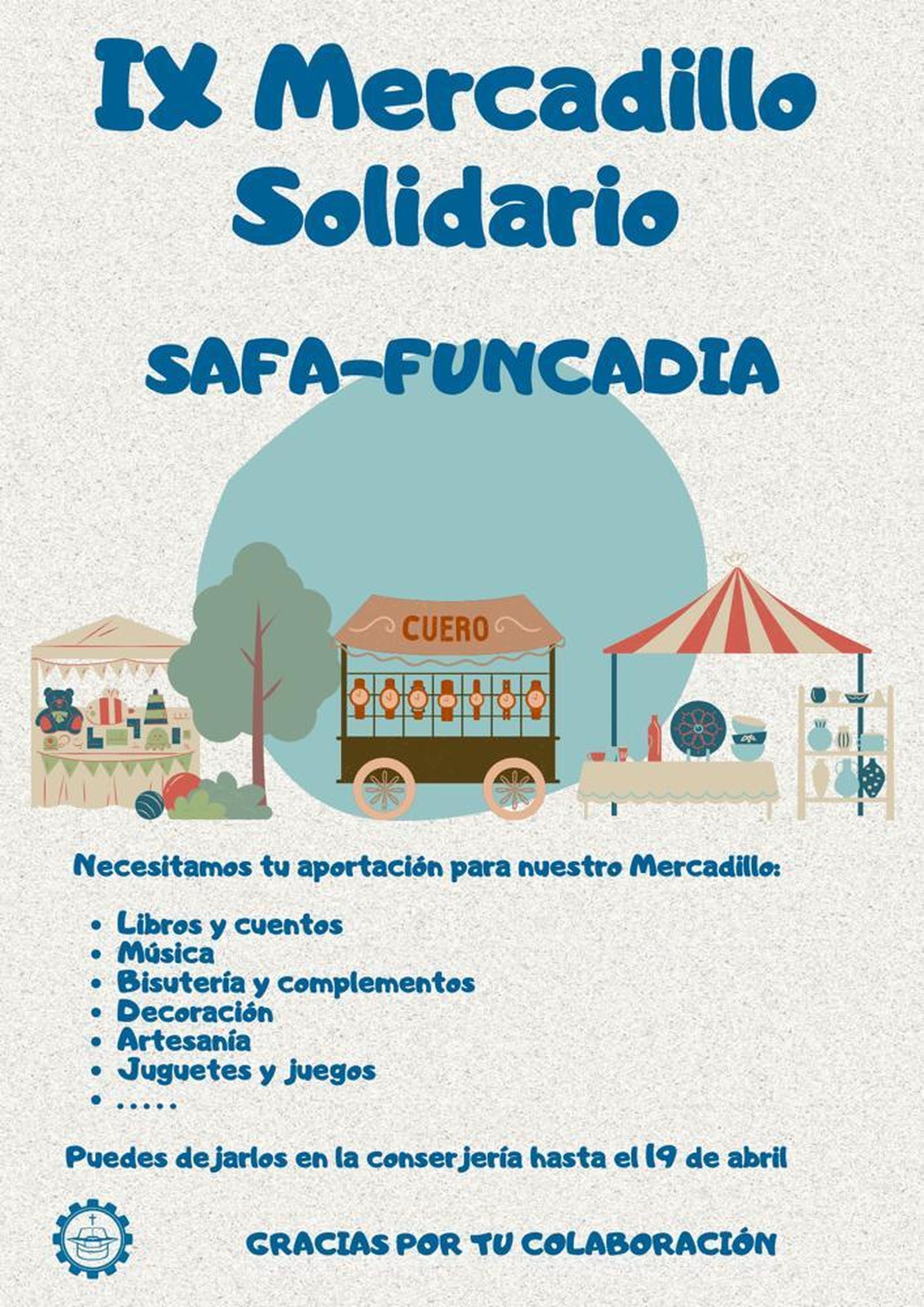 Cartel del IX Mercadillo solidario SAFA-FUNCADIA.