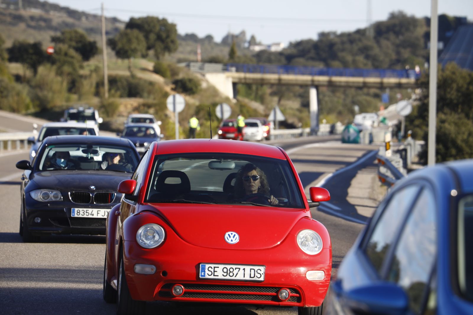 Las fotografías de la marcha lenta entre Córdoba y Badajoz para exigir la autovía A-81