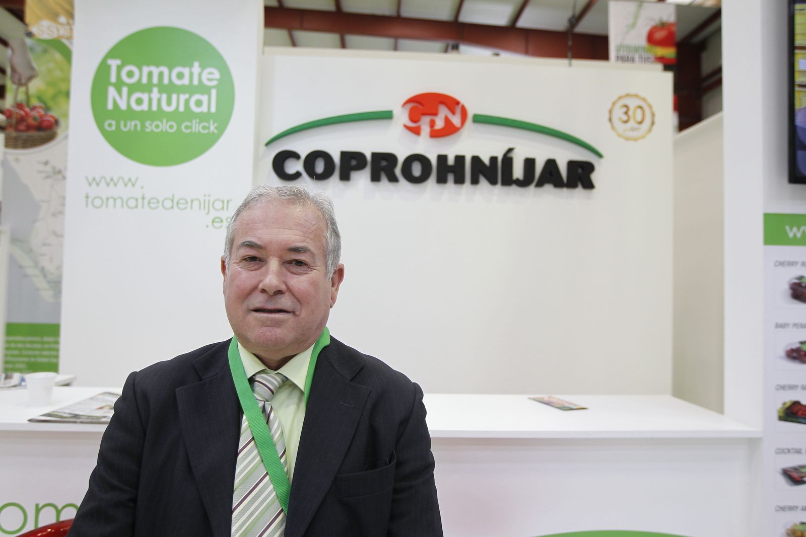 Juan Segura, presidente de la cooperativa nijareña Coprohníjar, durante la pasada Expo Levante.