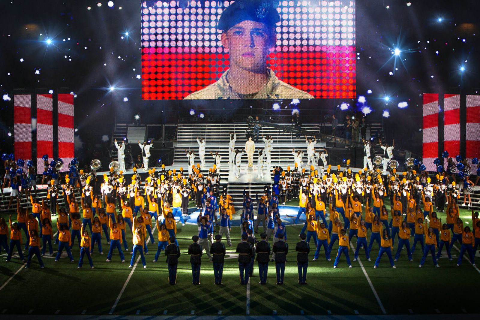 Una imagen de la nueva película de Ang Lee, basada en la novela 'El eterno intermedio de Billy Lynn' de Ben Fountain.