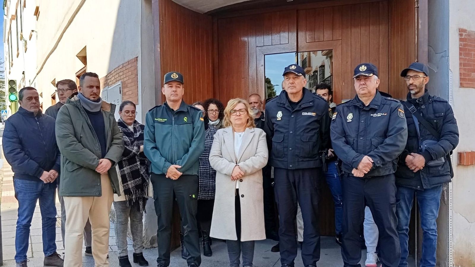 El personal de la AGE en la concentración.