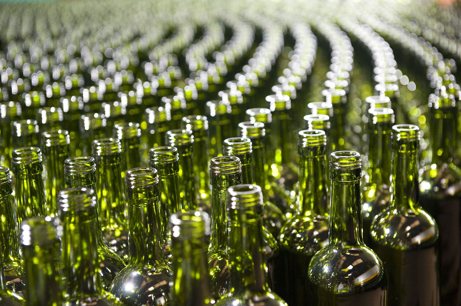 Botellas elaboradas a partir de calcín