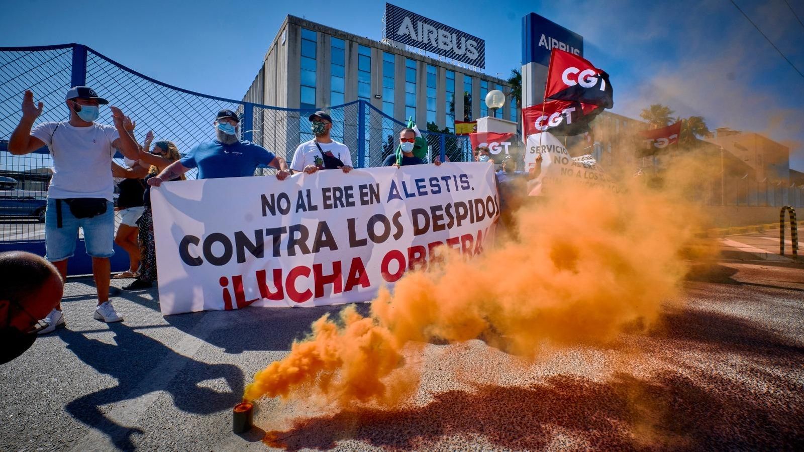 Trabajadores de Alestis y Airbus salieron de sus factorías para apoyar a los manifestantes