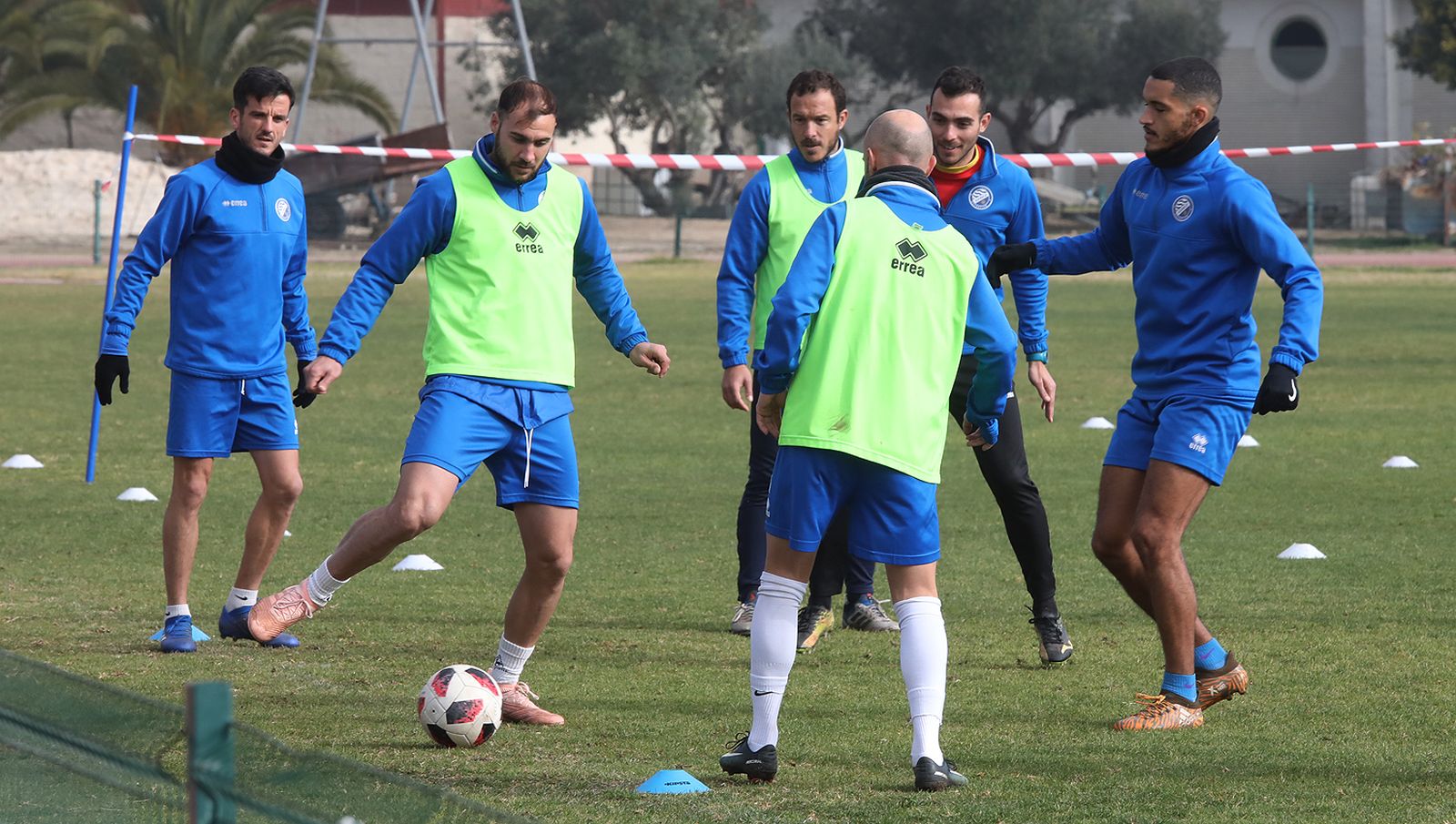 Javi Tamayo, en un entrenamiento en el Anexo.