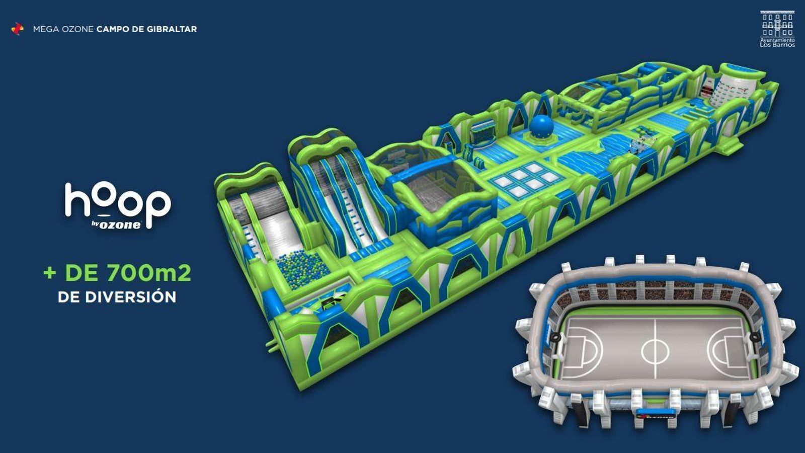 Atracciones hinchables del Mega Ozone Bowling.