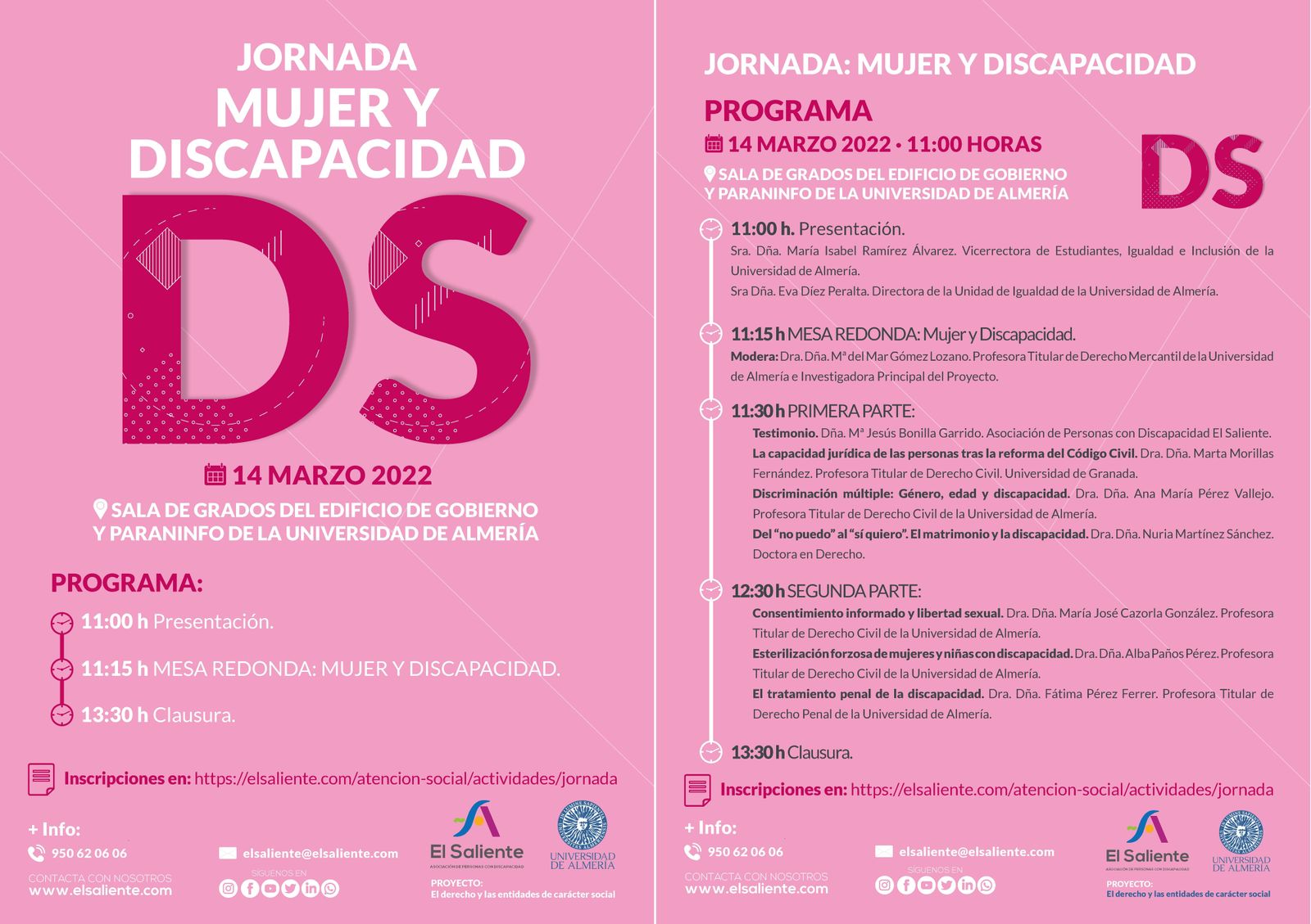 El Saliente y la UAL visibilizan los derechos de la Mujer con Discapacidad