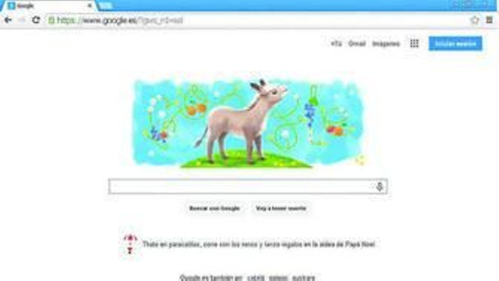 El portal de búsqueda por internet Google lució así ayer durante todo el día.
