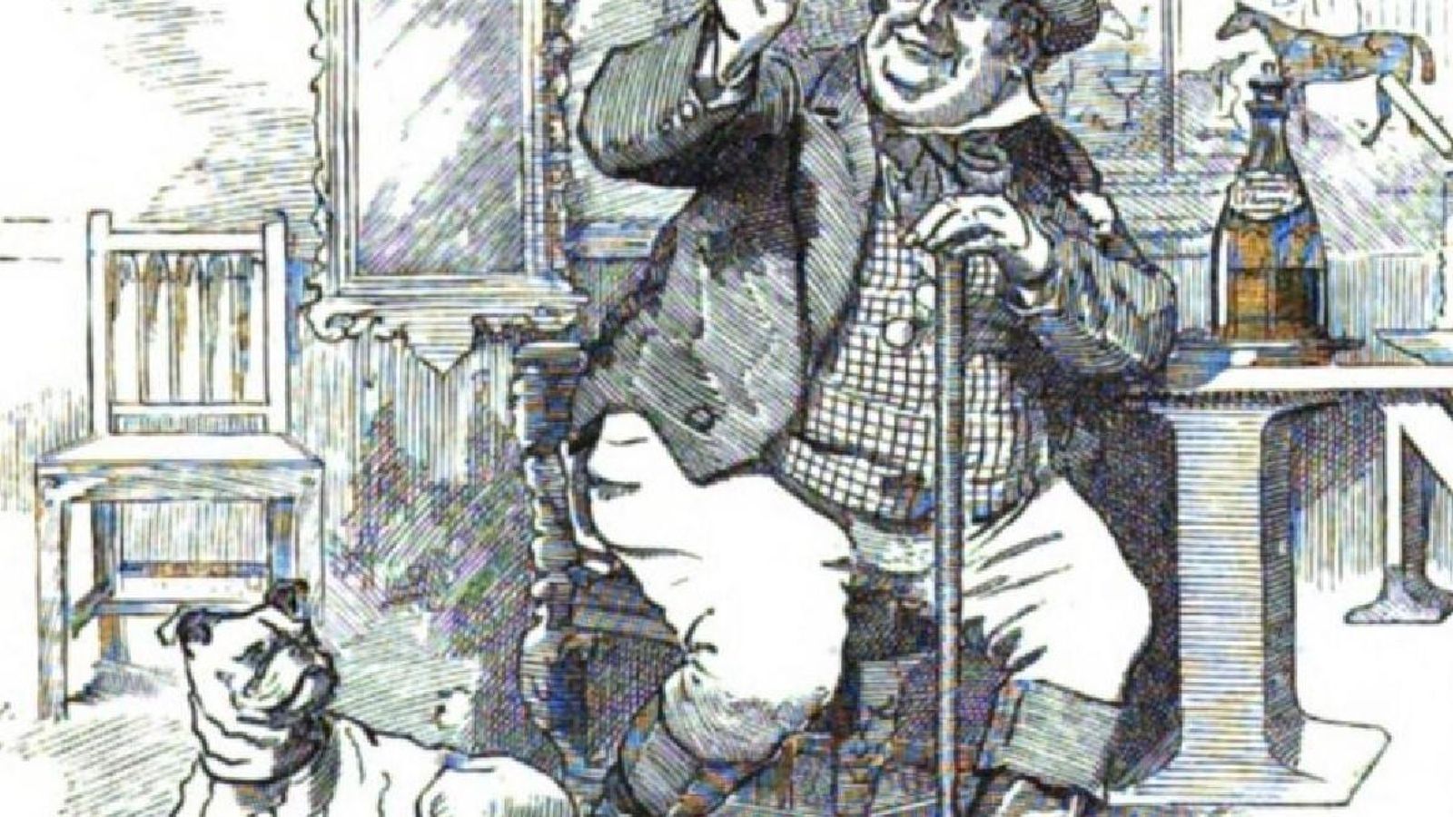 El personaje de John Bull recreado por Edwin Linley Sambourne en el libro Sherryana, 1886. El personaje de John Bull recreado por Edwin Linley Sambourne en el libro Sherryana, 1886.