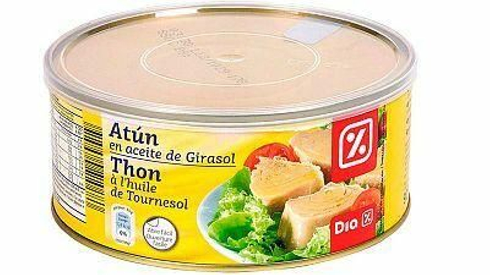 Alerta sanitaria sobre las latas grandes de atún Dia en aceite de girasol por contener toxina botulínica.