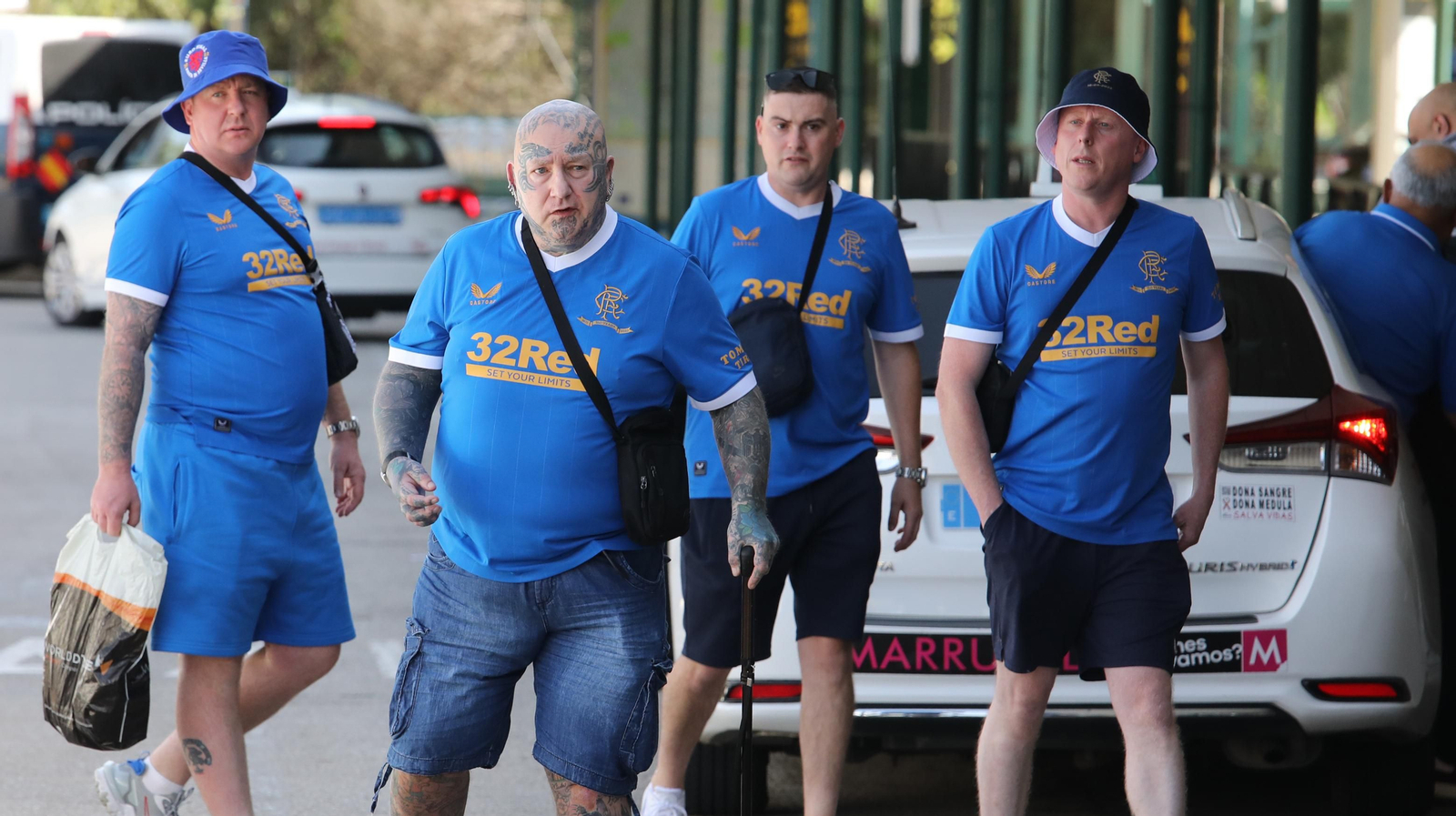 El Aeropuerto de Jerez recibe a hinchas de Glasgow Rangers y Eintracht Frankfurt