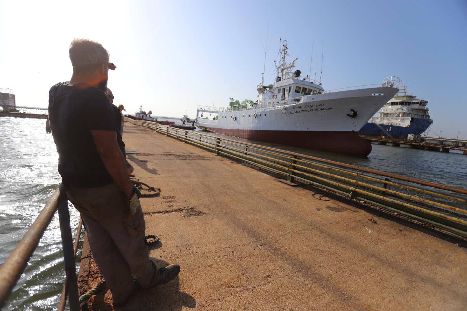 Imágenes de la botadura del barco Al Amir Moulay Abdallah en los astilleros de Huelva