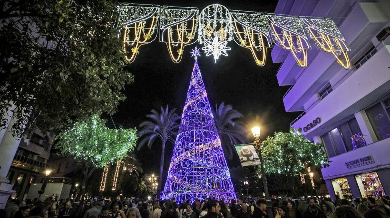 Encendido del alumbrado de Navidad en Jerez.
