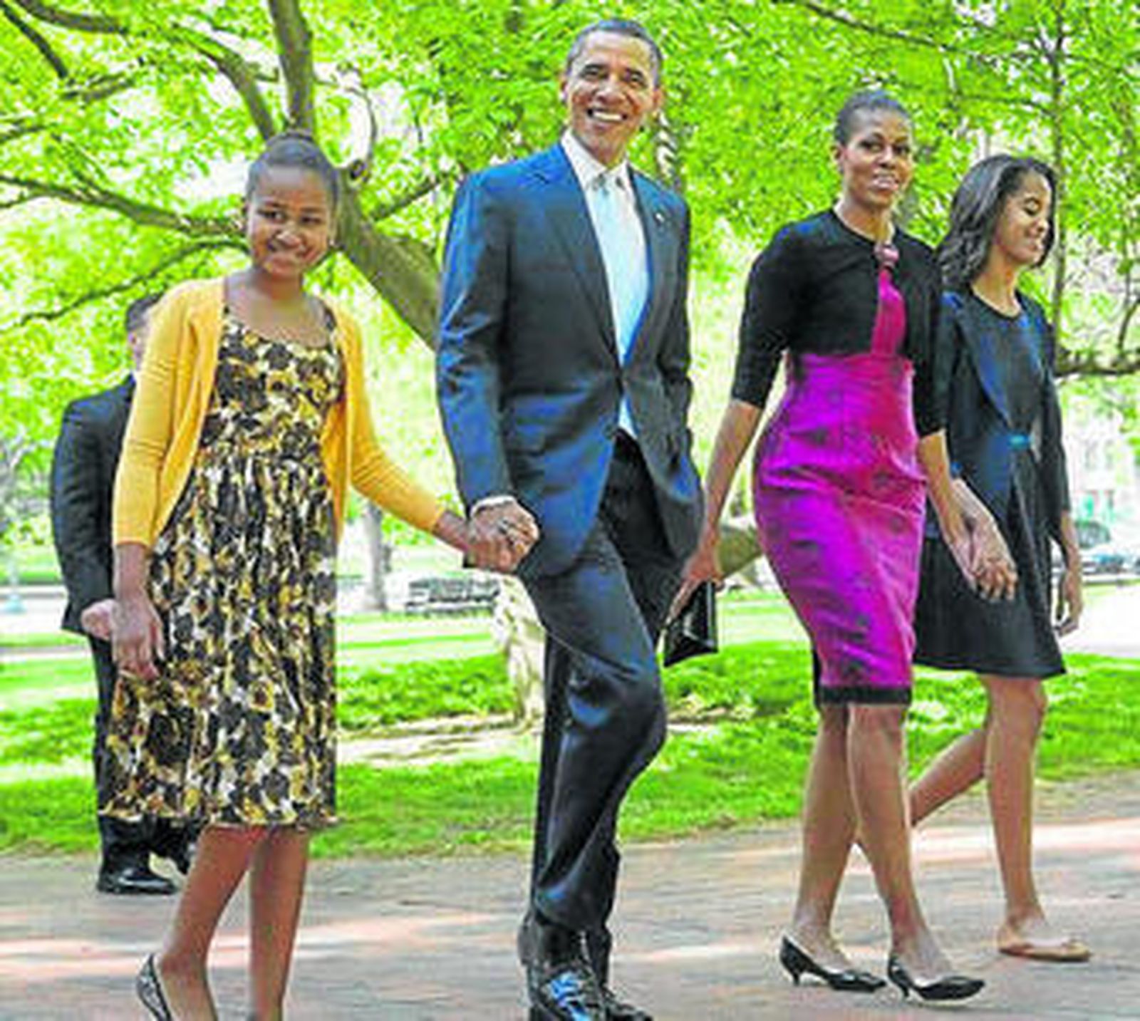 La familia Obama celebra el Día de Pascua en misa