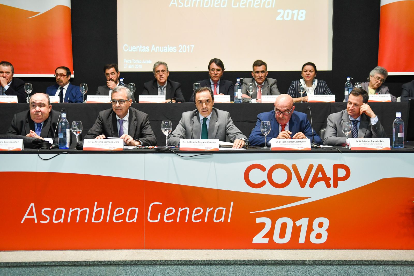 Celebración de la asamblea general, con Delgado Vizcaíno al frente, ayer en Pozoblanco.