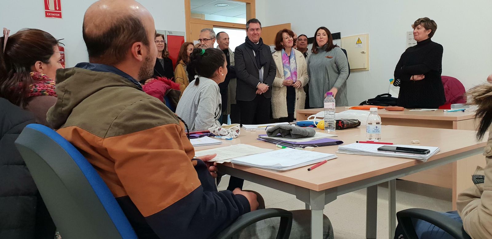 Espadas en una visita que realizó en enero a un taller de empleo de la ciudad.