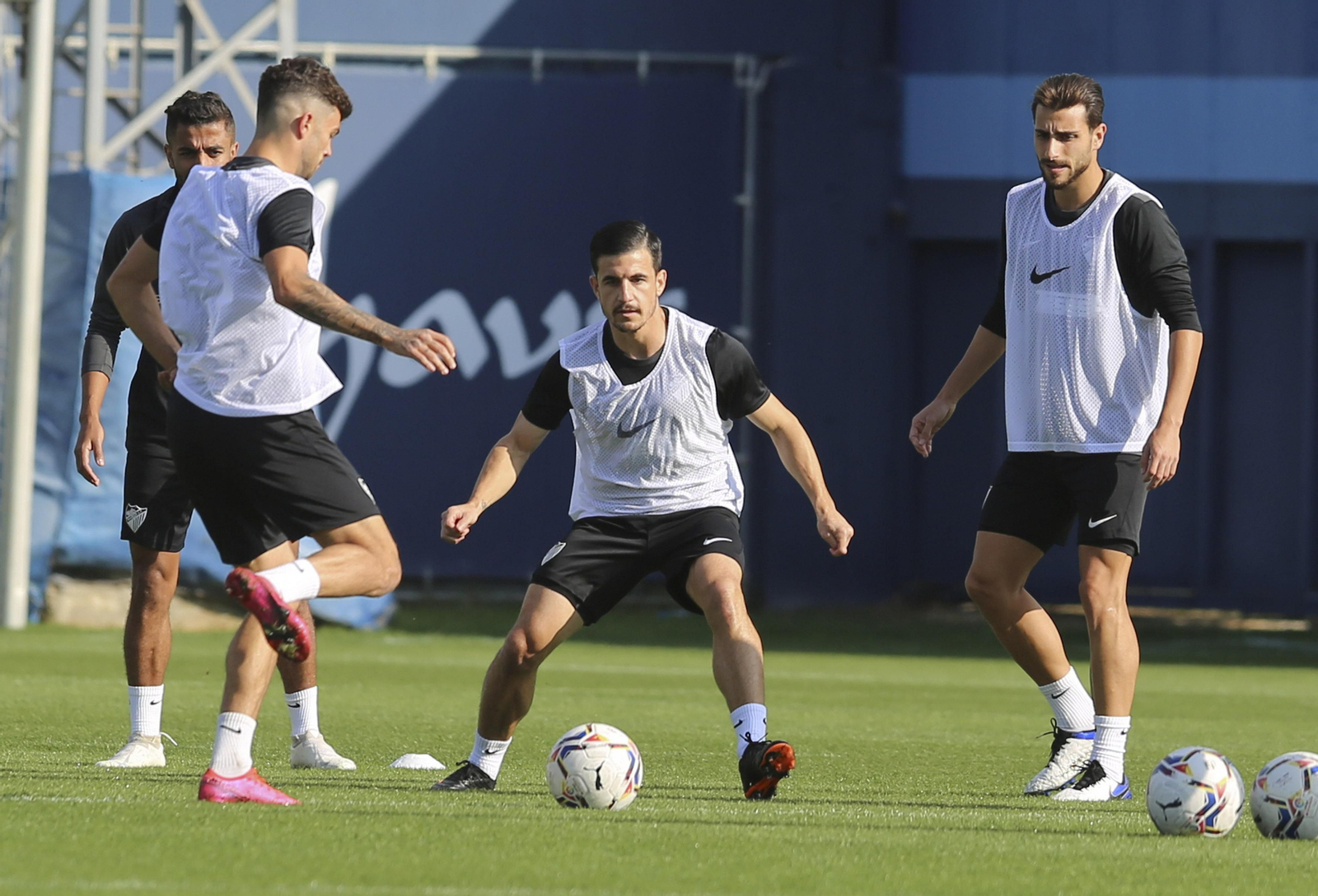 Matos, Jozabed y Luis Muñoz, en el entrenamiento del jueves.