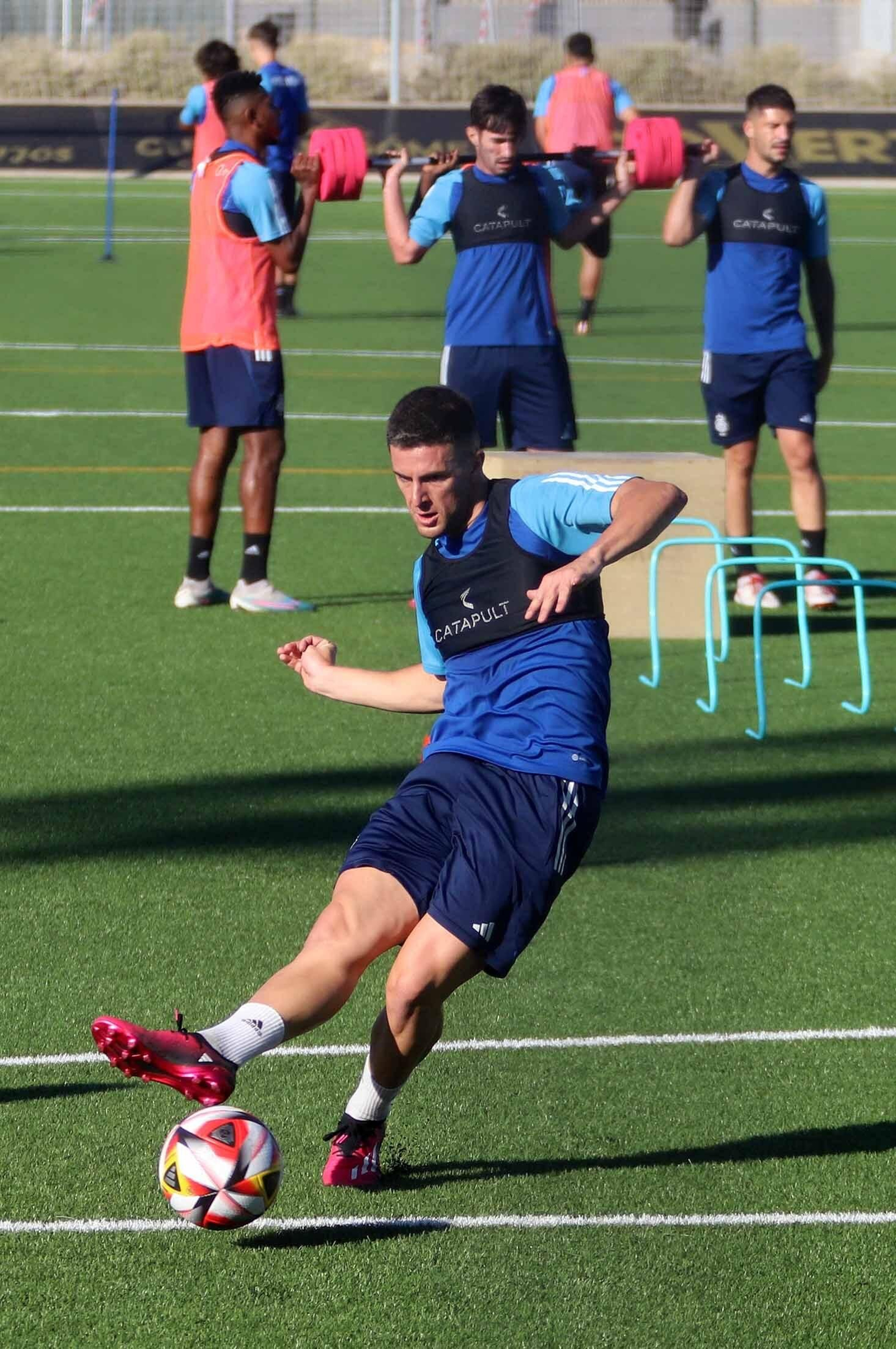 Imágenes del entrenamiento del Recre