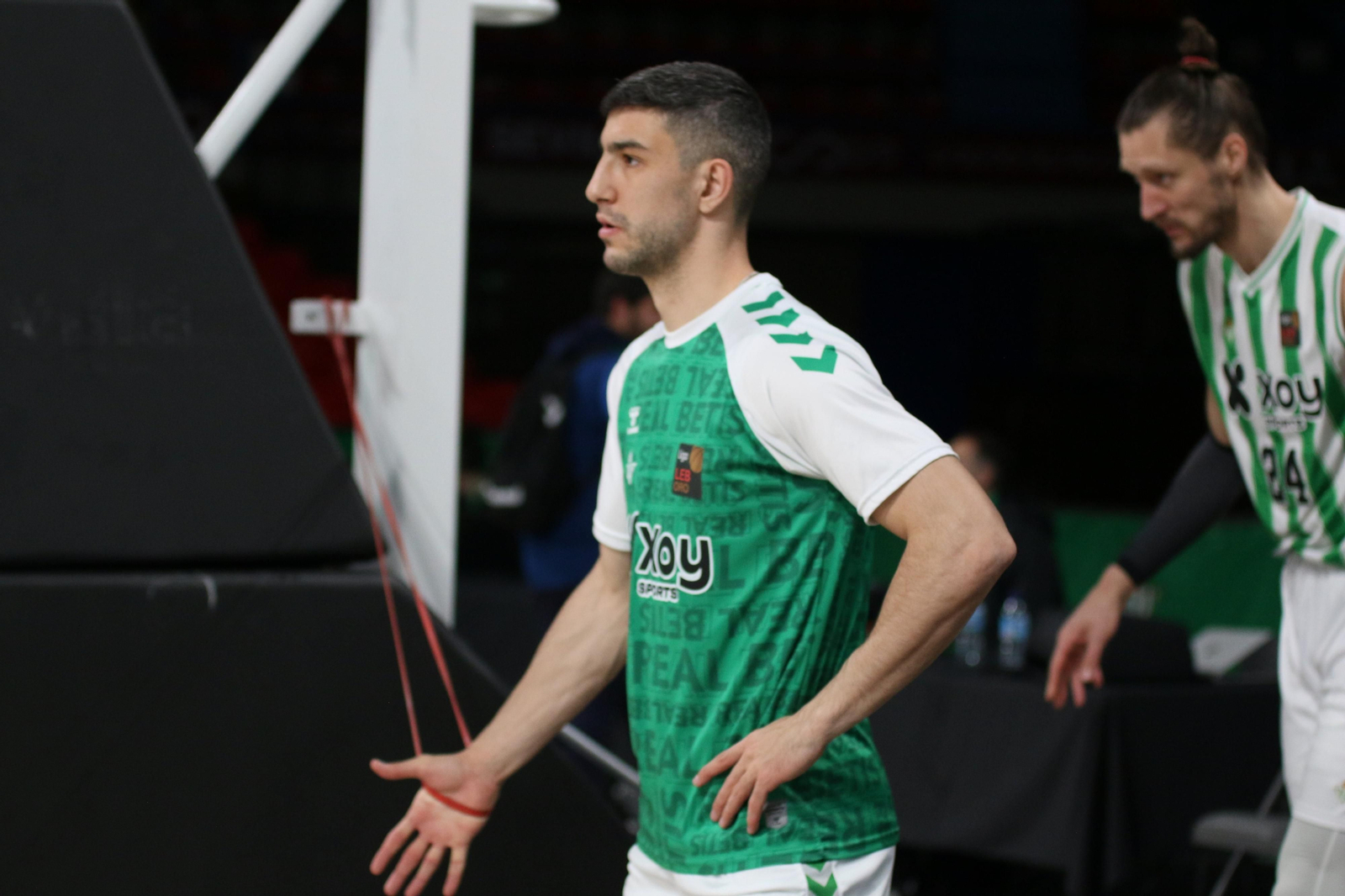 Pablo Marín, durante un calentamiento.