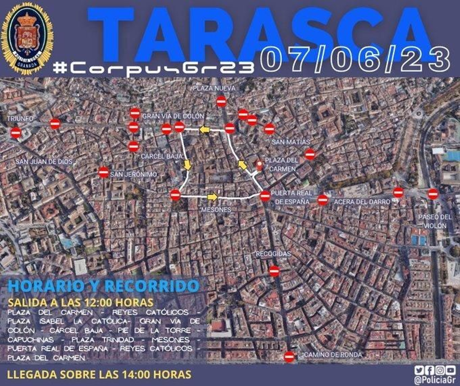 Recorrido de la Tarasca y cortes de tráfico el miércoles de Corpus.