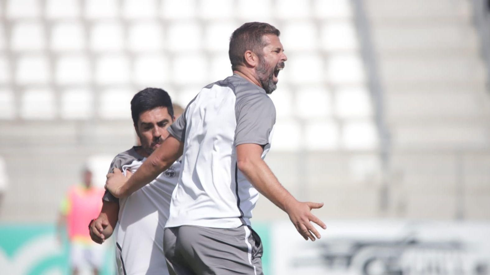 David Sánchez, en plena expresión, durante el partido de la Balona.