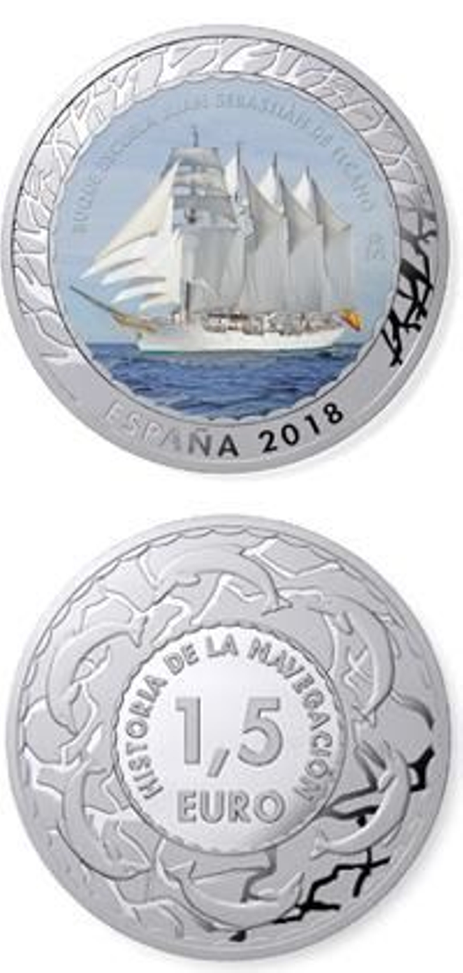 Moneda dedicada a Juan Sebastián Elcano.