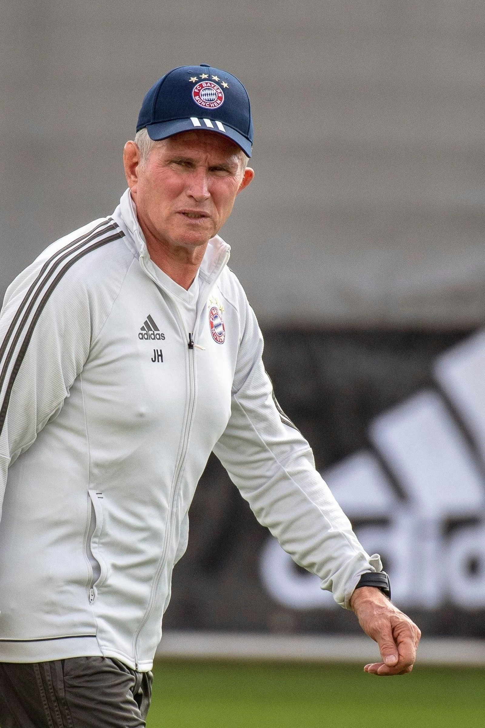 Jupp Heynckes, en el entrenamiento del Bayern ayer.