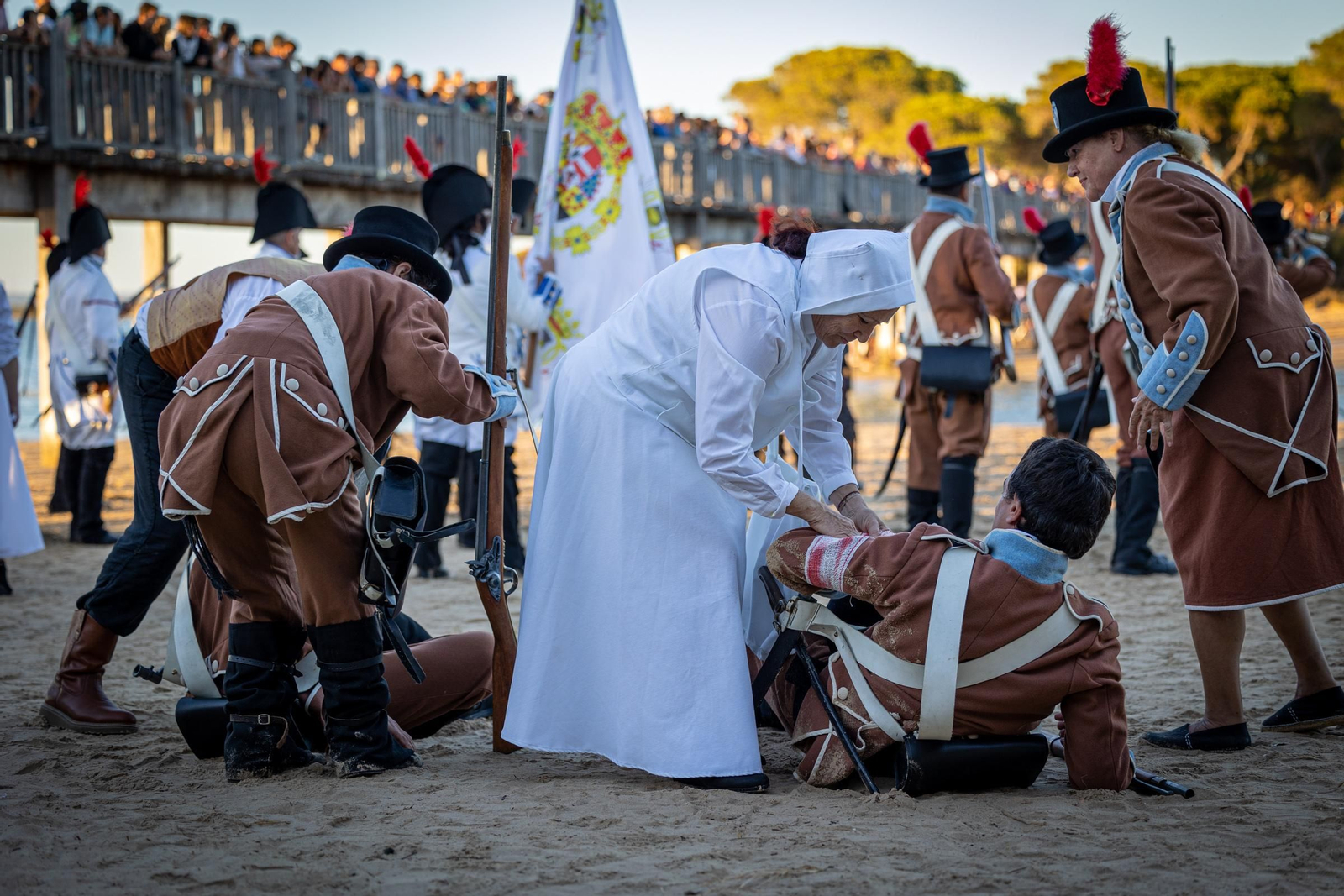 Las imágenes de la Primera recreación de la Batalla del Trocadero En el caño de La Cortadura
