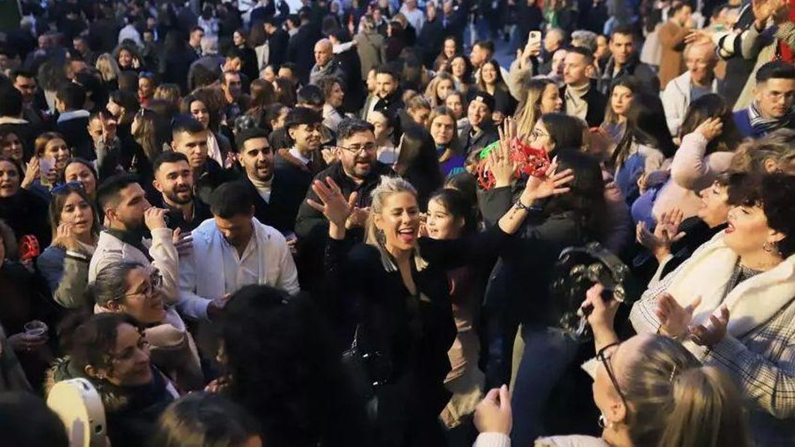 Momento de las zambombas del domingo 8 en Jerez