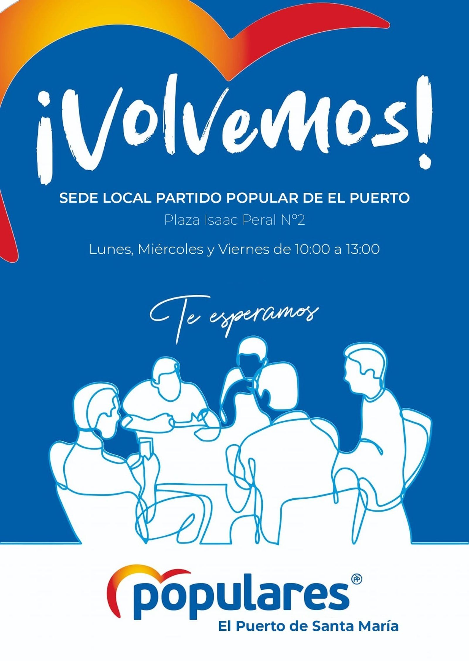 Parte del cartel anunciador de la apertura de la sede.