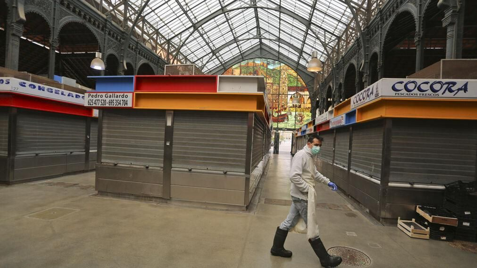El mercado de Atarazanas, durante el estado de alarma por el coronavirus.