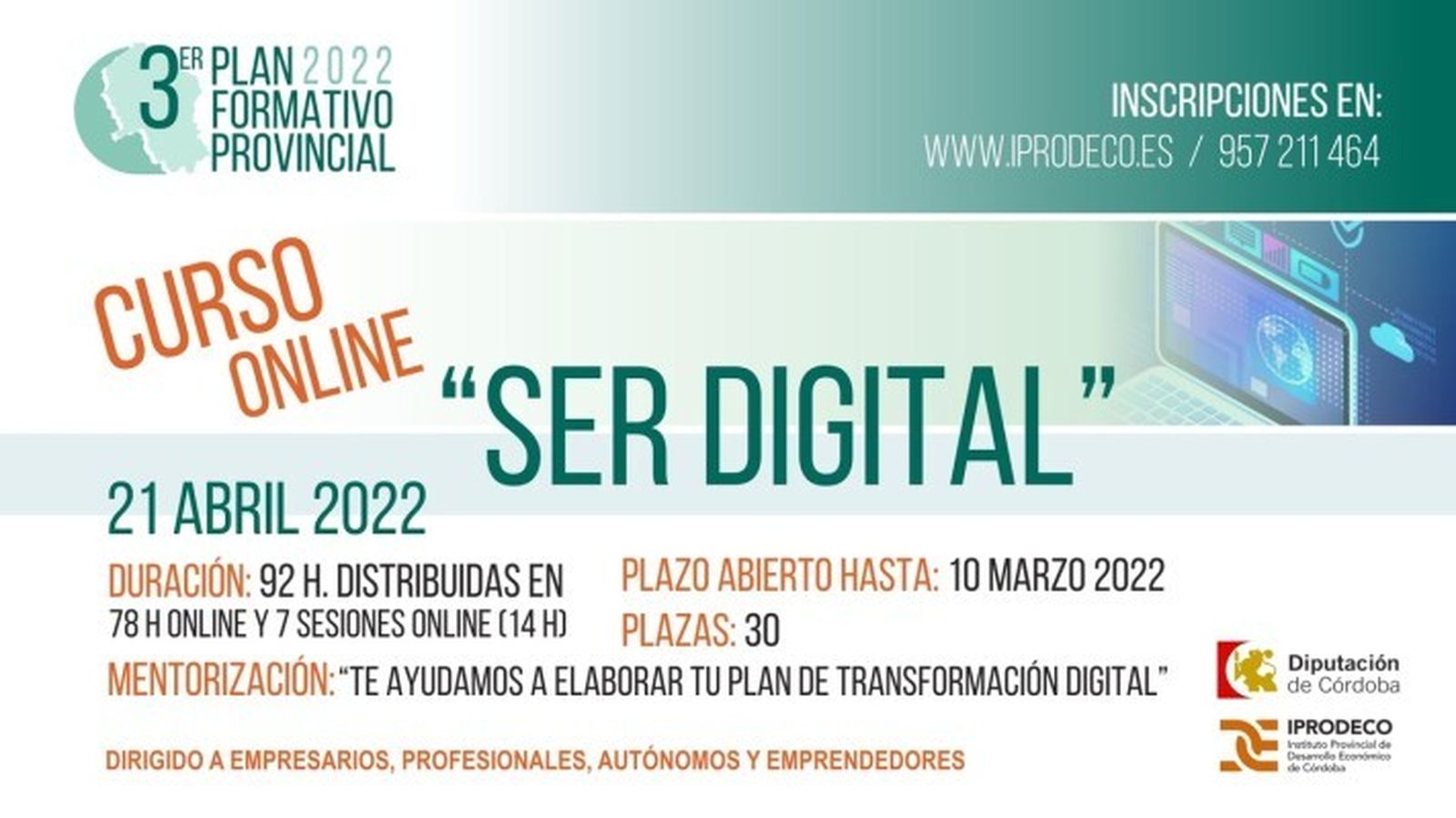Cartel del curso 'Ser digital'.