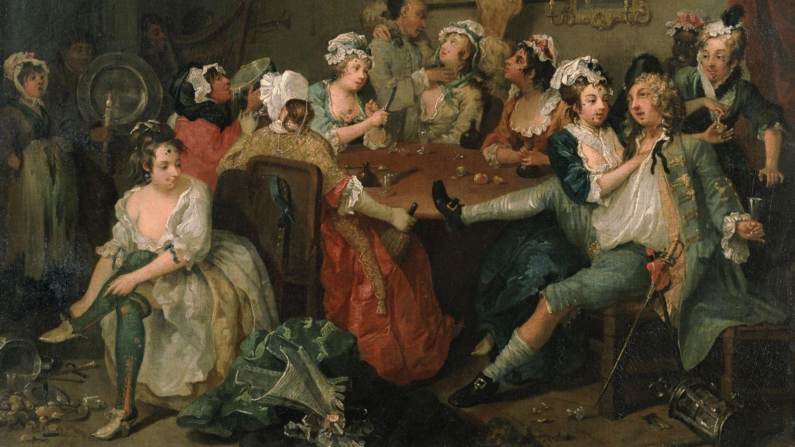 'La orgía' de William Hogarth, parte de la serie 'El progreso del libertino' (1732).
