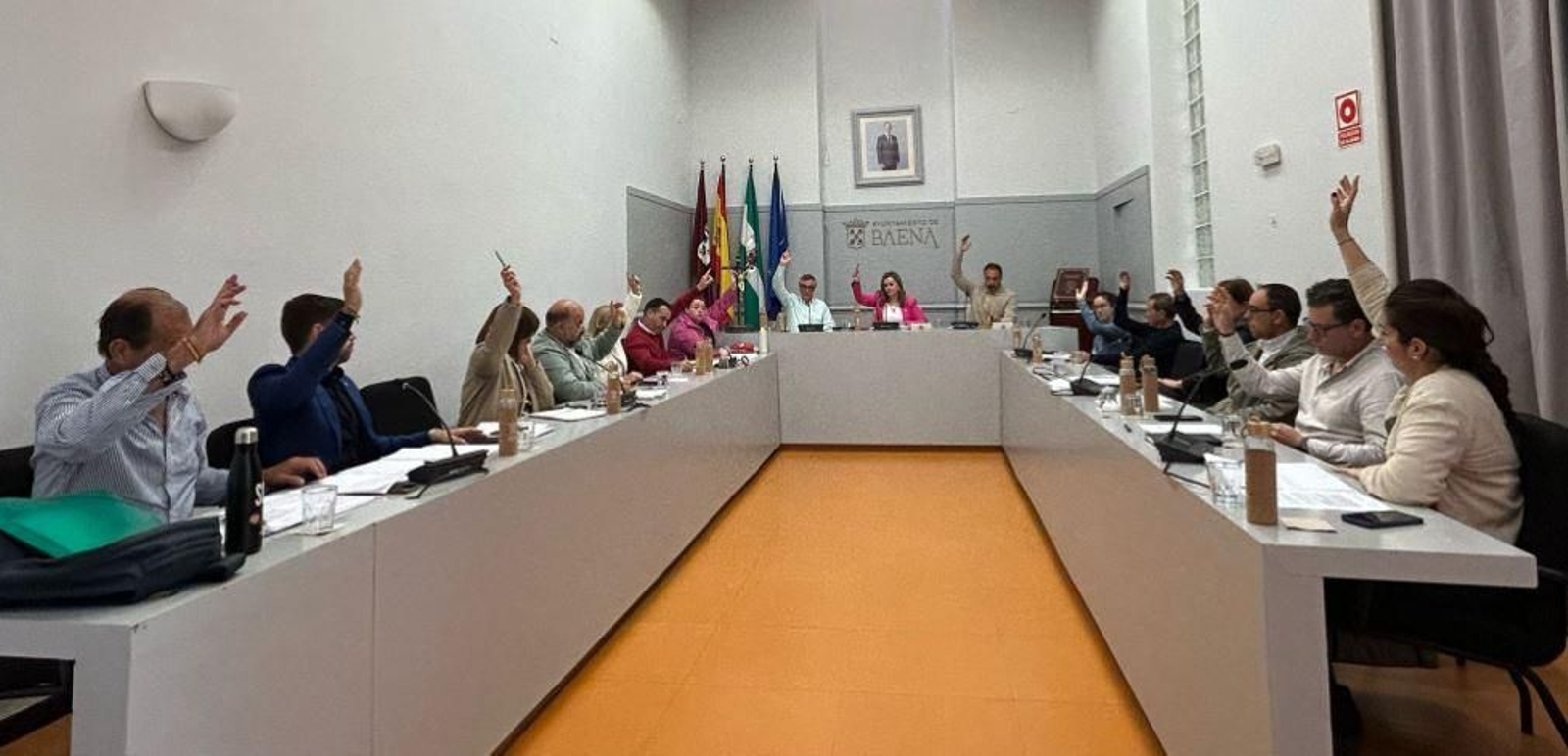 Un momento del Pleno de Baena. Un momento del Pleno de Baena.