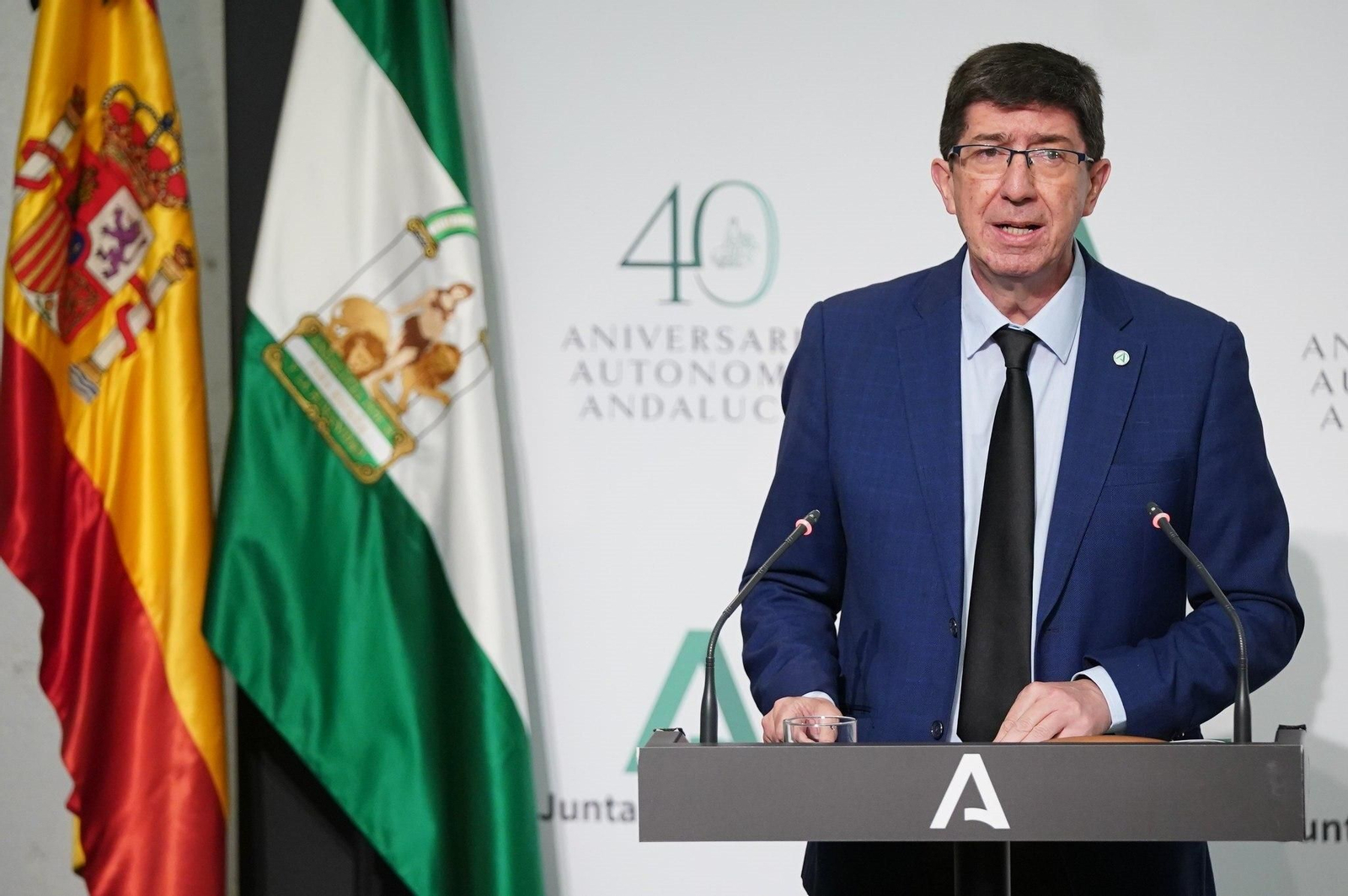 Juan Marín, en una rueda de prensa pasada.