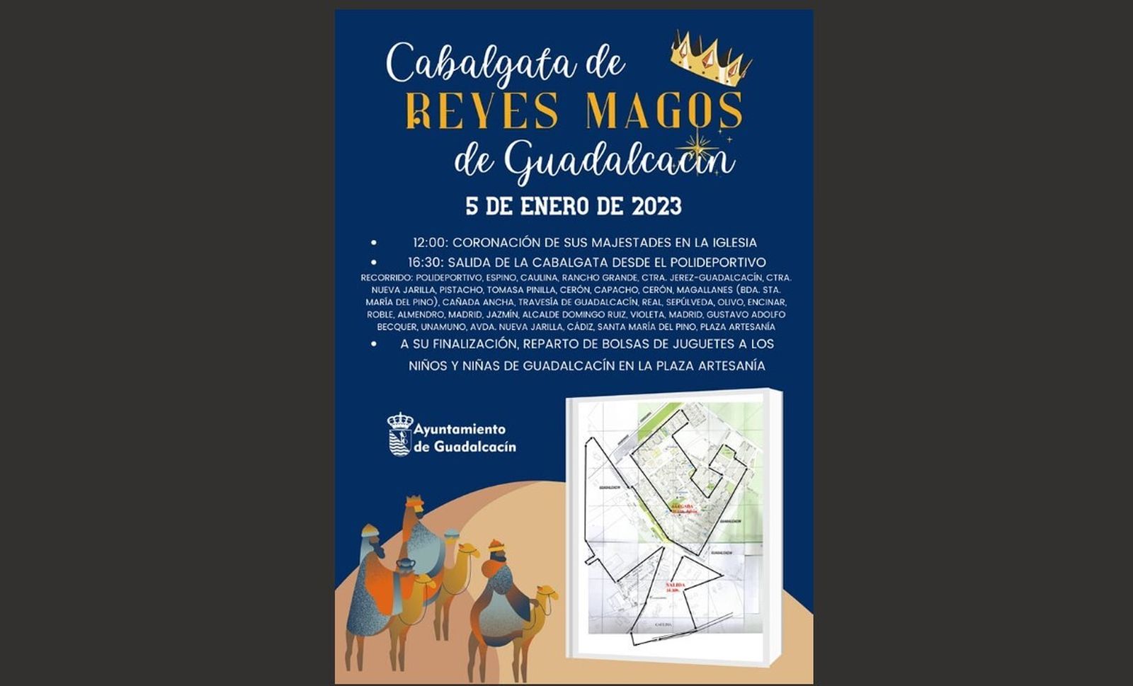 Cartel del a Cabalgata de Reyes de Guadalcacín.