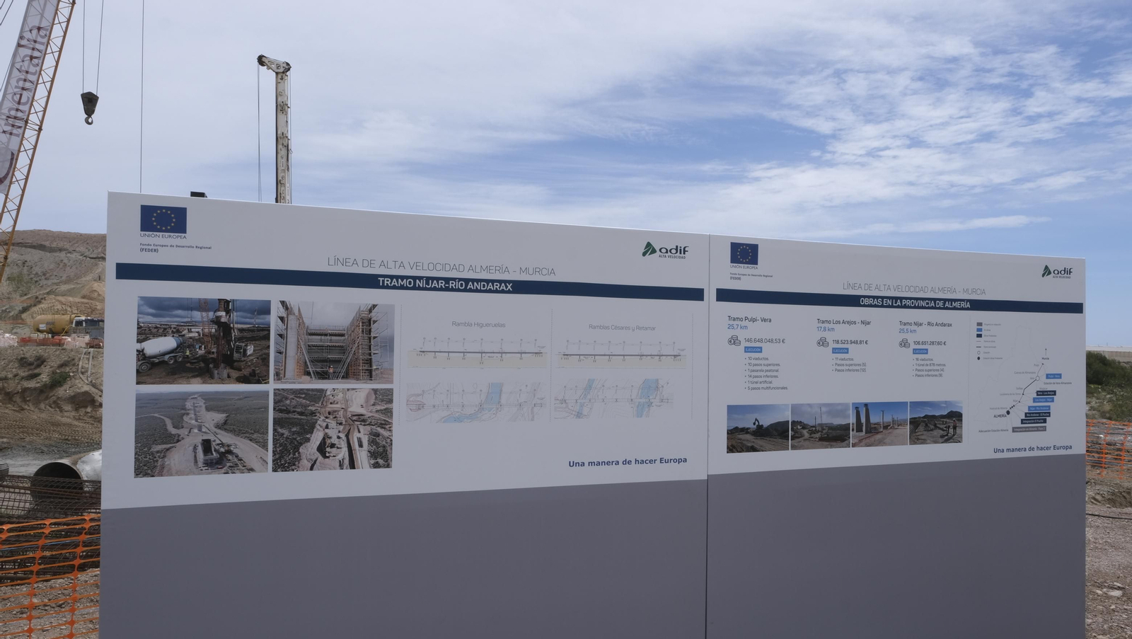 Imágenes de la visita a las obras del AVE en Almería.