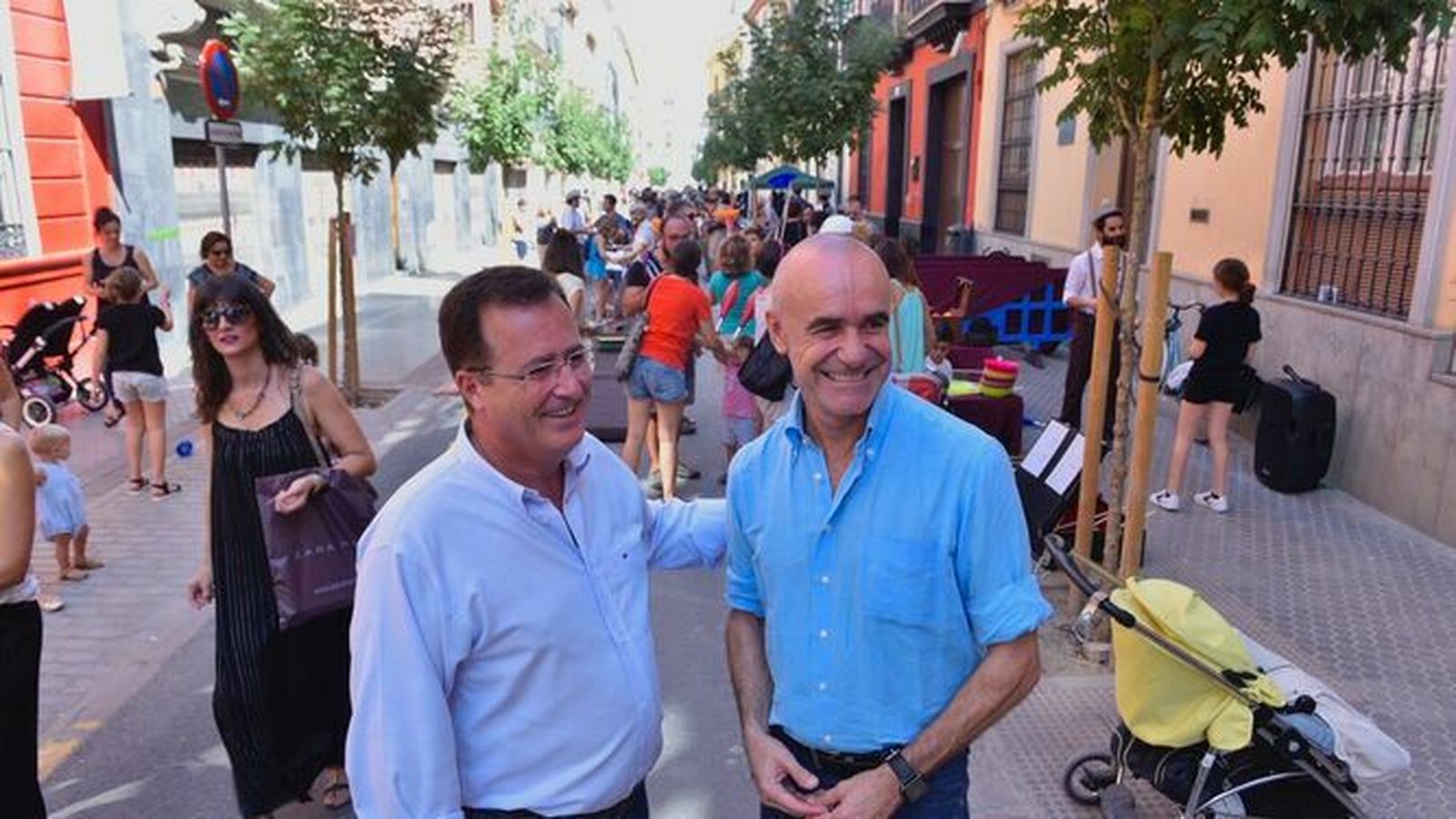 Juan Carlos Cabrera y Antonio Muñoz, durante lo actos del día de la Movilidad