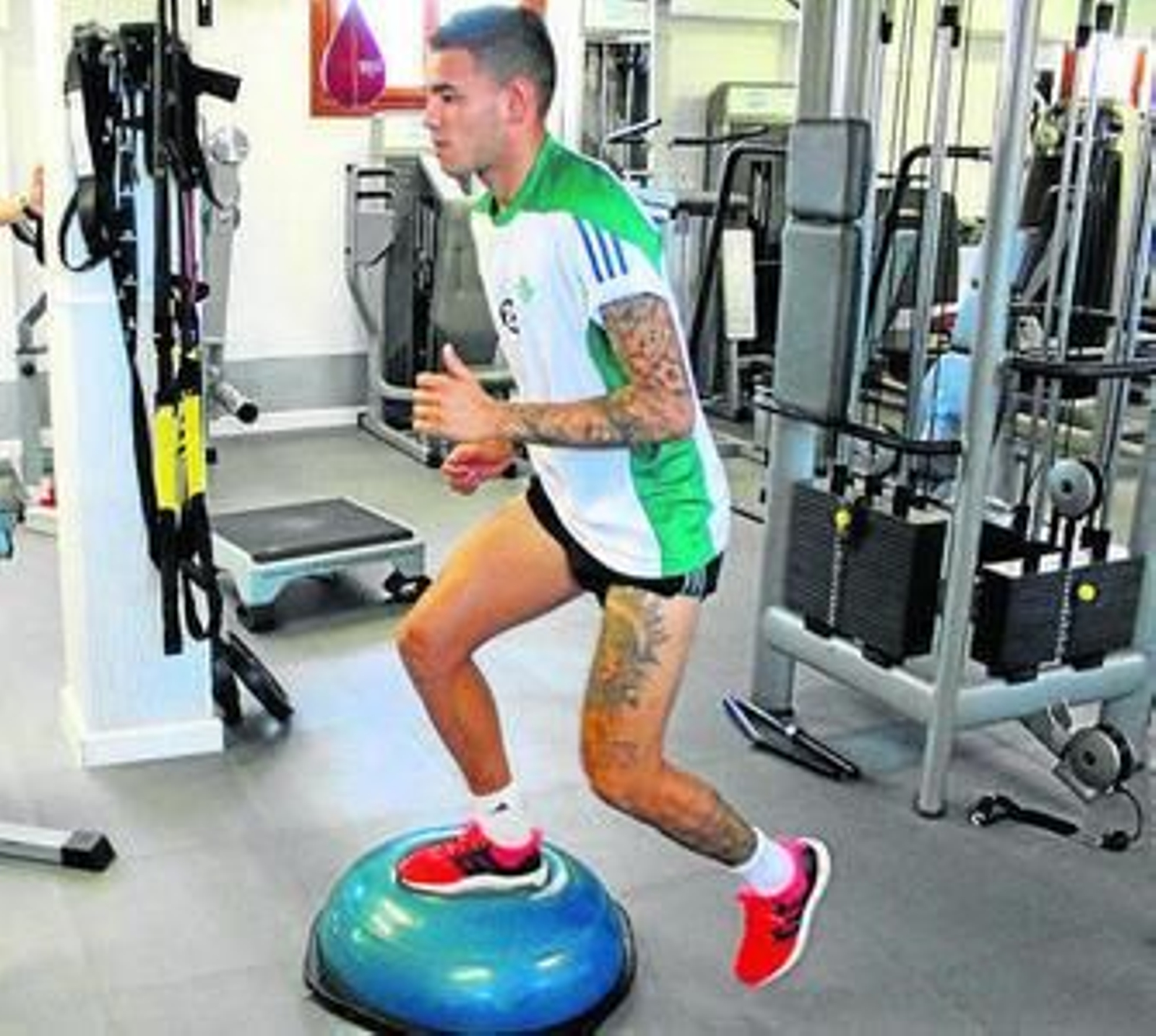 Sanabria trabaja en el gimnasio de las instalaciones marbellíes.