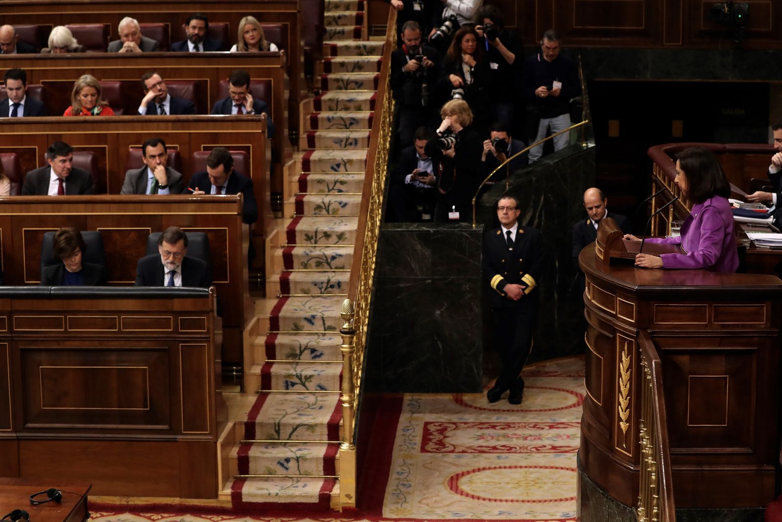 La portavoz del PSOE en el Congreso, Margarita Robles, durante su intervención.