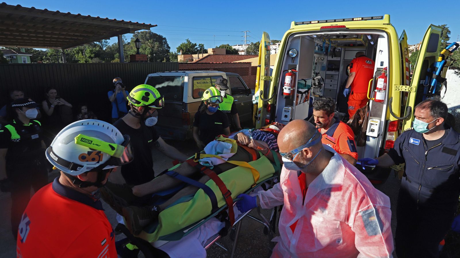 Rescate de un herido en las Pozas del Cobre
