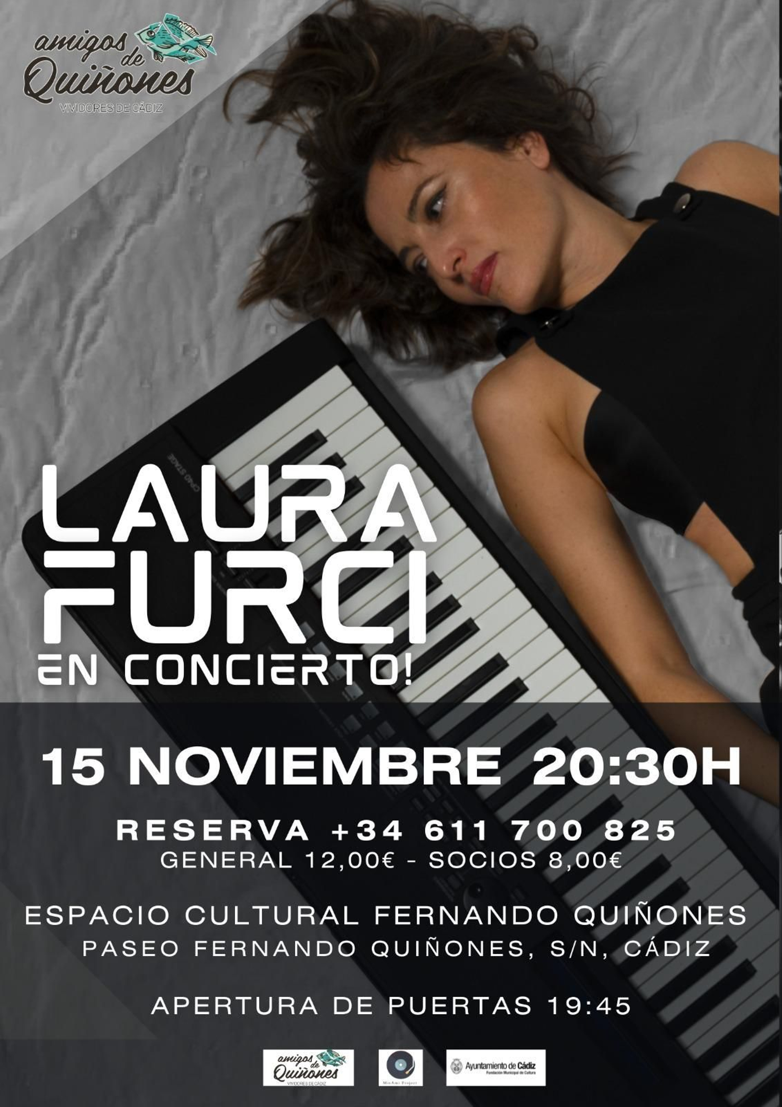 Cartel del próximo concierto de Laura Furci en Cádiz.