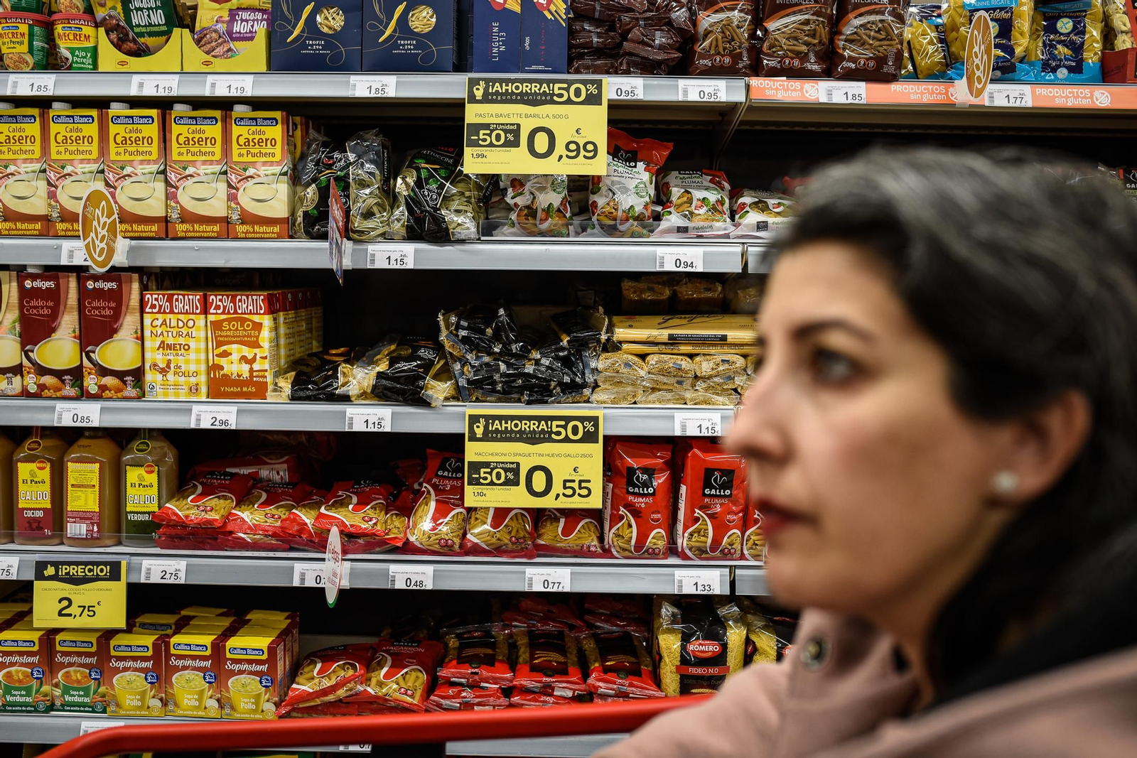Imágenes de la compra de una familia celíaca en el supermercado