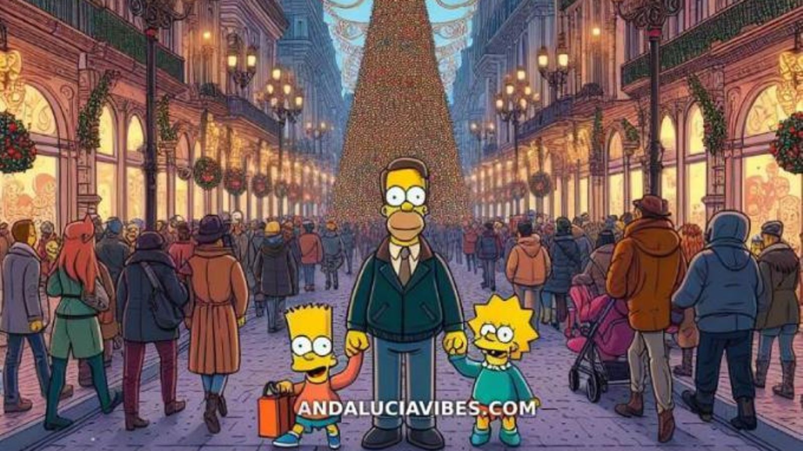 Los Simpson en Calle Larios