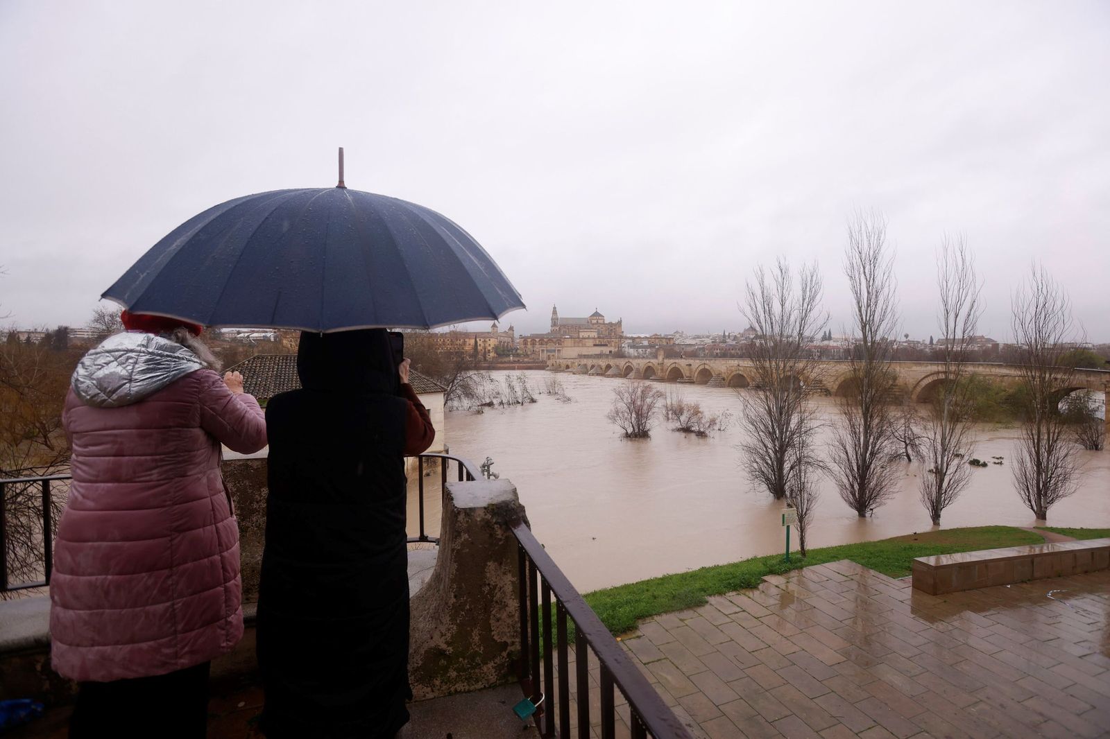 Así se muestra el río Guadalquivir a su paso por Córdoba a la espera de otra crecida