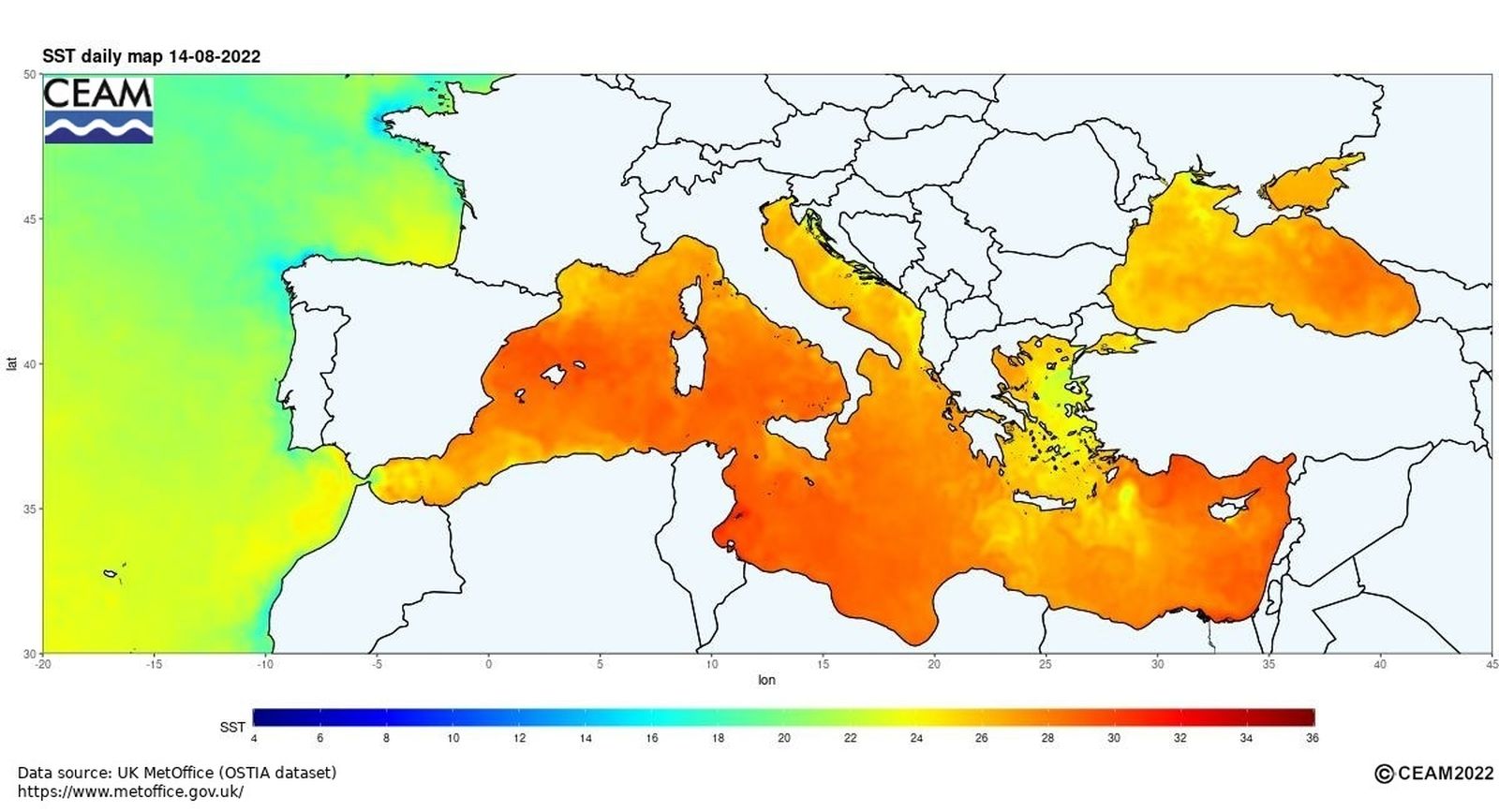 Temperatura que el agua del Mediterráneo ha marcado en algunos días de agosto.