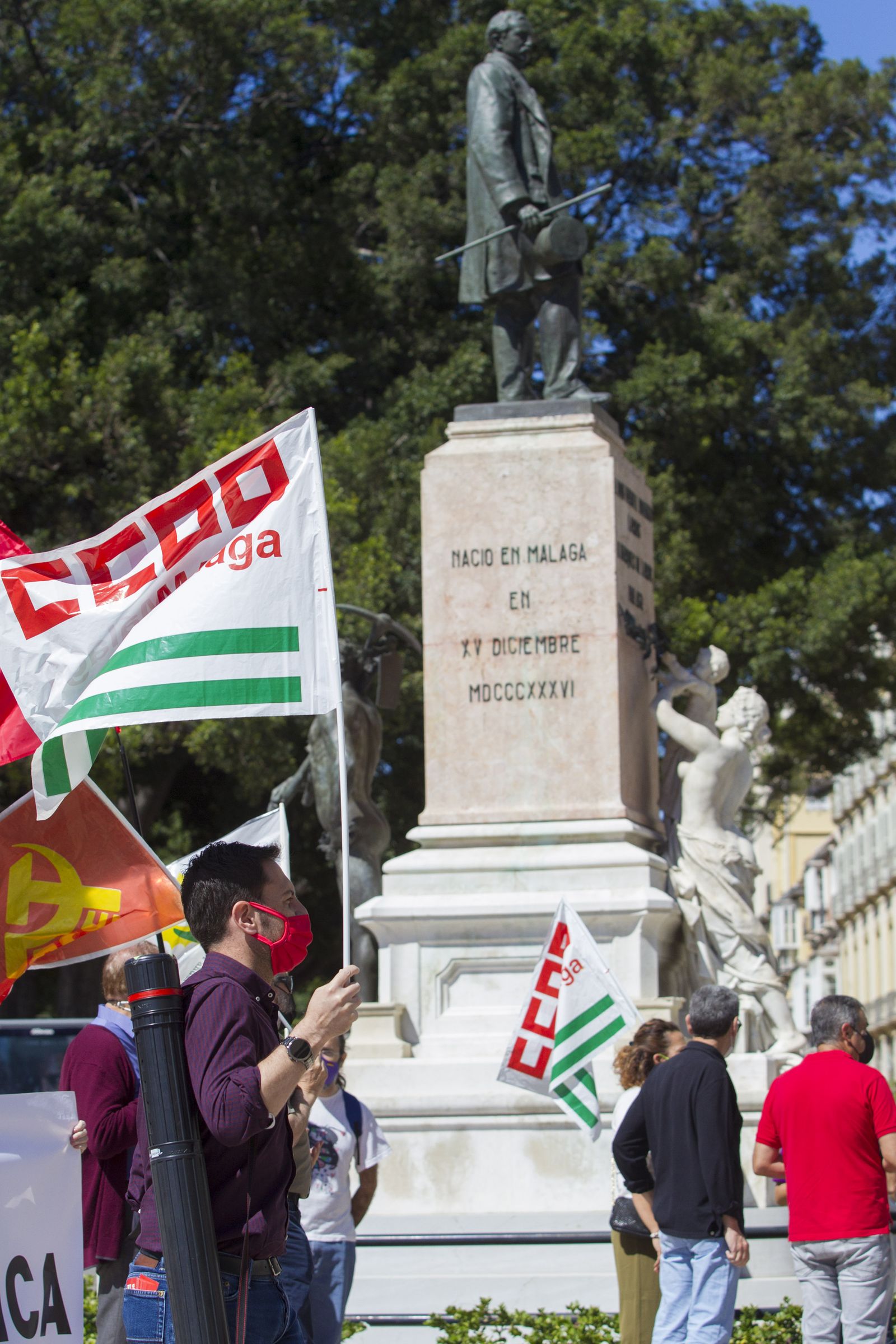 Primero de Mayo en Málaga marcado por la pandemia, en fotos